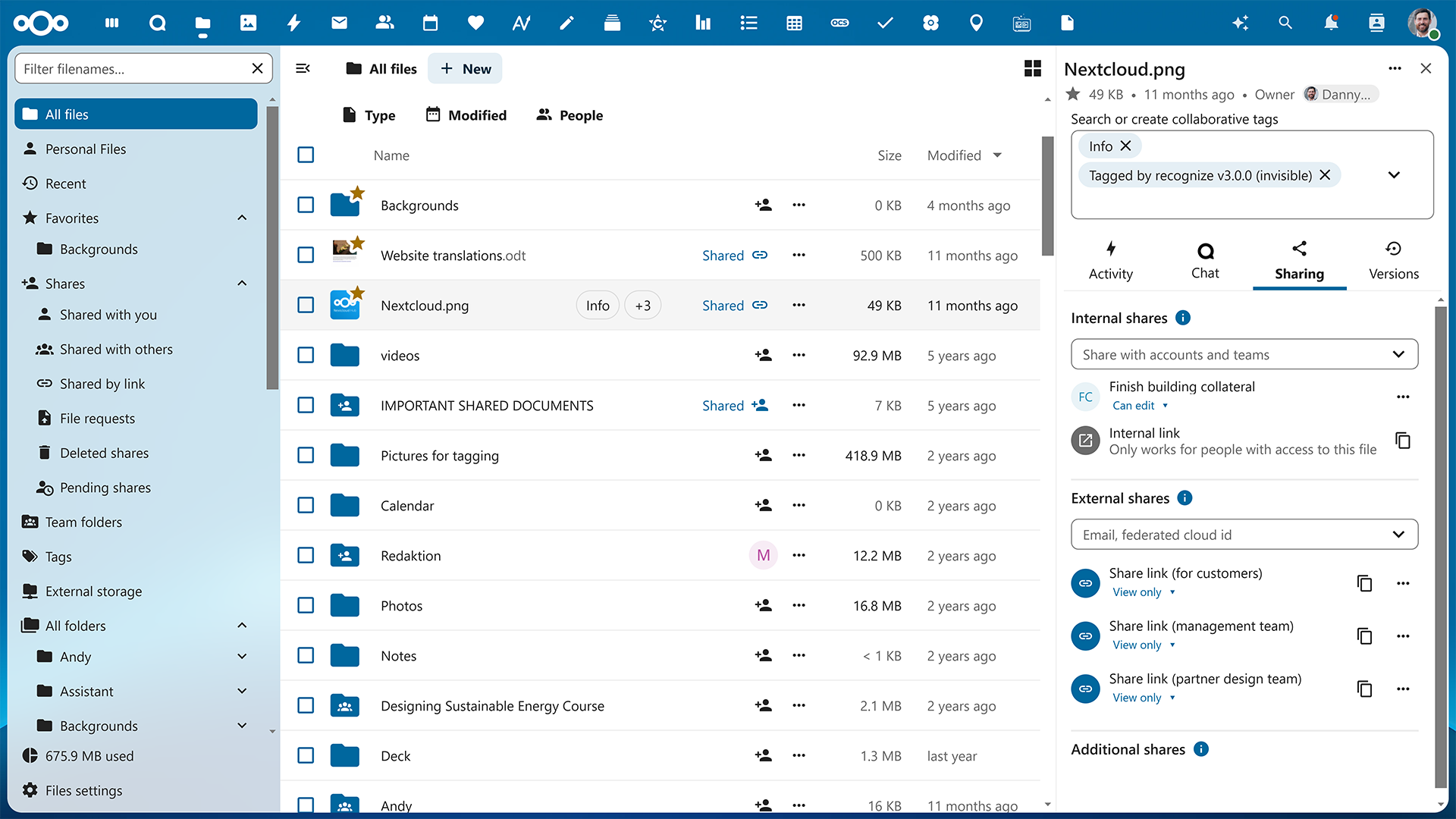 NextCloud Datei-Verwaltung